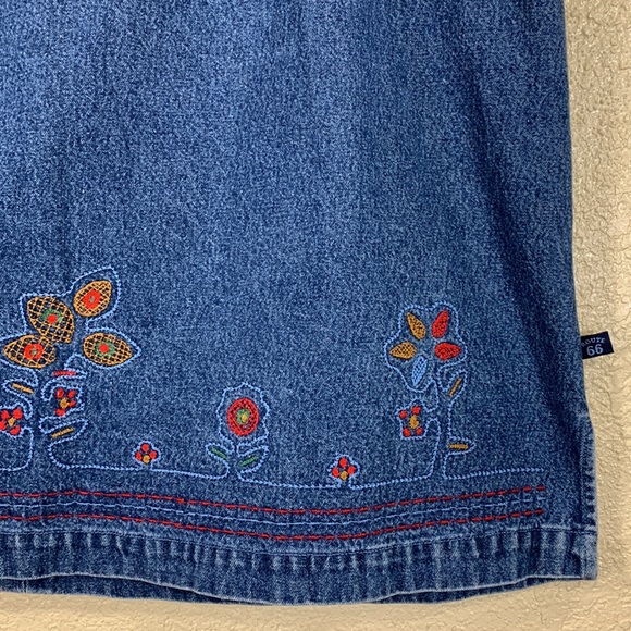 Route 66 Denim Jean Skirt Blue with Floral Embroidery 18W . - Picture 2 of 13